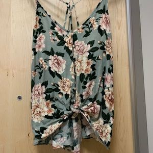 American eagle green floral tank top